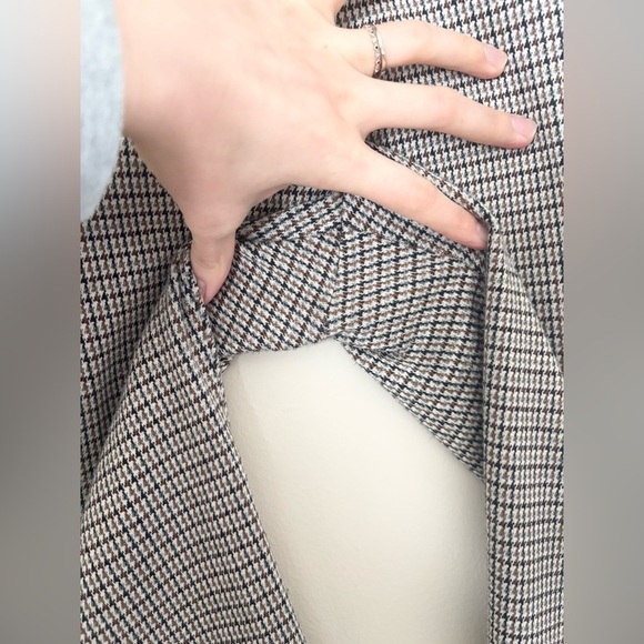 Theory Stratton Knit Houndstooth High Rise Cropped Trouser Pants - Picture 6 of 8